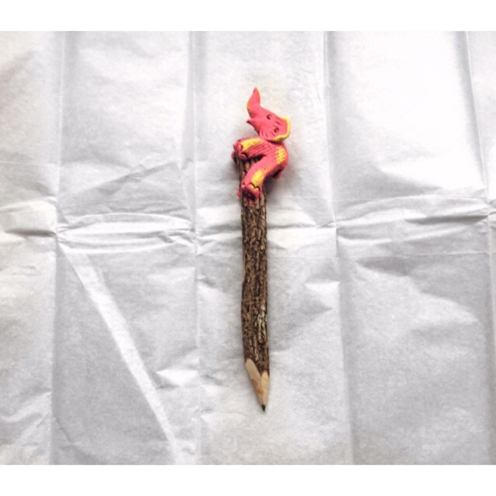 💸 Real Tree Bark Pink and Yellow Elephant Pe…